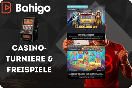 Casino-Turniere und Freispiele bei Bahigo mit Spinoleague 2026, Drops & Wins und Millionen-Preispools in CHF