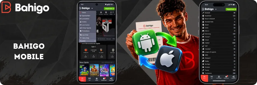 Bahigo Mobile App für iOS und Android mit Sportwetten, Live-Casino und CHF-Zahlungen für Schweizer Spieler