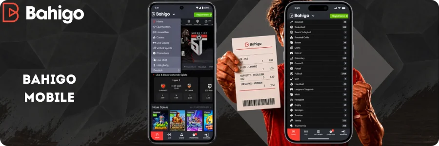 Mobile App für iOS und Android bei Bahigo mit Sportwetten Live-Casino und CHF-Zahlungen für Schweizer Spieler